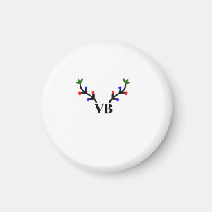 Reindeer merry Christmas add name text name title Magnet