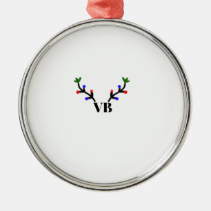 Reindeer merry Christmas add name text name title Metal Tree Decoration