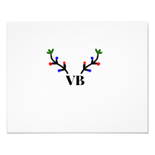 Reindeer merry Christmas add name text name title Photo Print