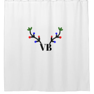 Reindeer merry Christmas add name text name title Shower Curtain