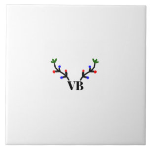 Reindeer merry Christmas add name text name title Tile
