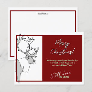 Reindeer Merry Christmas Customisable Postcard