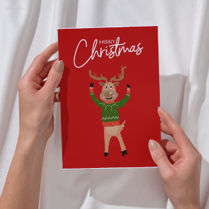 Reindeer Merry Christmas Fun Card