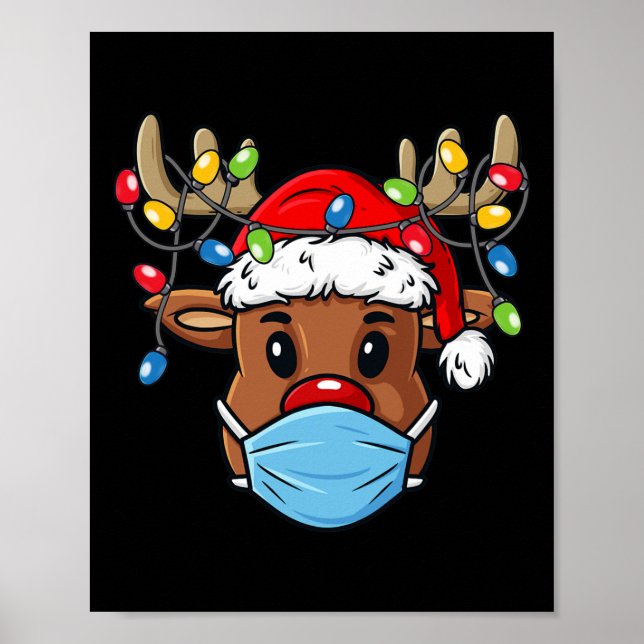 Reindeer Merry Christmas Fun Xmas  Poster (Front)
