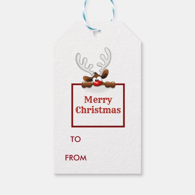 Reindeer Merry Christmas Gift Tags (Back)