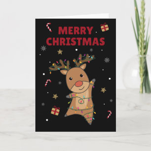 Reindeer Merry Christmas Winter Animals Deer Card