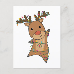 Reindeer Merry Christmas Winter Animals Deer Holiday Postcard