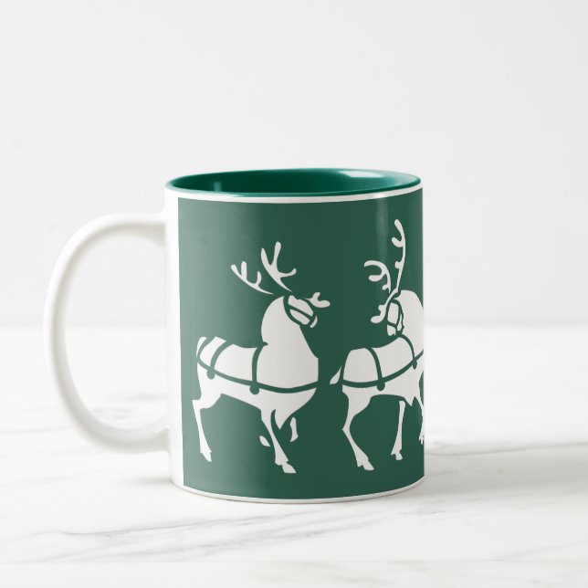Reindeer Mug Coffee Cup Custom Christmas Decor (Left)
