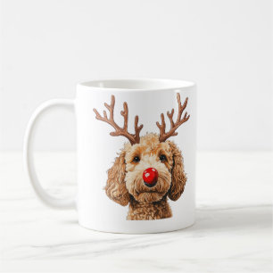 Reindeer Mug Cute Red Nose Dog Lover Holiday Gift