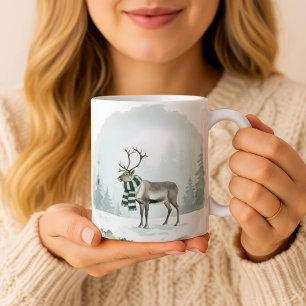 Reindeer Mug Watercolor Christmas Gift Winter Stag
