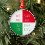 REINDEER NAMES Premium Round Ornament<br><div class="desc">The design on this REINDEER NAMES premium round ornament is all the names of Santa's reindeer. * Easily type in a different name to replace any of the existing ones with "Personalise this template". * Other ornaments, and matching products are available in the REINDEER NAMES category of my shop. **...</div>