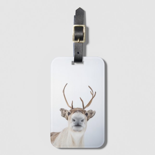 Reindeer Nature Photo Luggage Tag (Front Vertical)