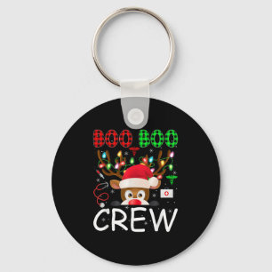 Reindeer Nurse Christmas Scrub Tops Boo Crew Nurse Key Ring