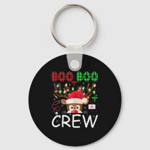 Reindeer Nurse Christmas Scrub Tops Boo Crew Nurse Key Ring