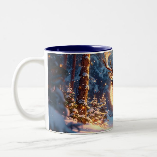 Reindeer of Santa Claus Two-Tone Coffee Mug (Left)