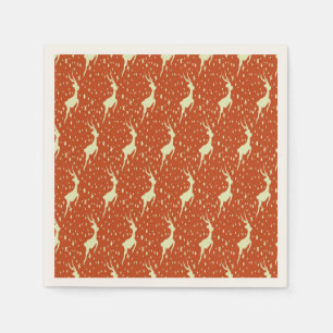 Reindeer on Brown Background Napkin