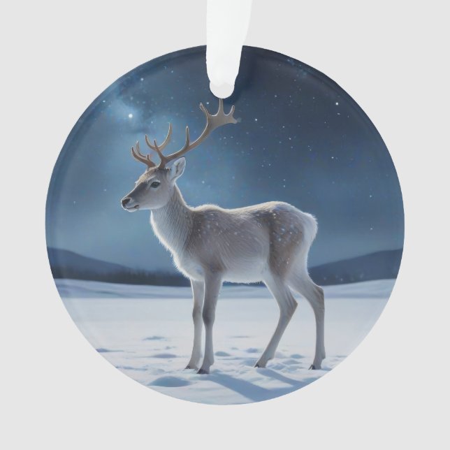 Reindeer on Christmas Eve Ornament (Front)
