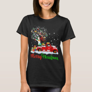 Reindeer On Red Truck Christmas Pajama Funny Xmas  T-Shirt