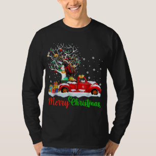 Reindeer On Red Truck Christmas Pajama Funny Xmas  T-Shirt
