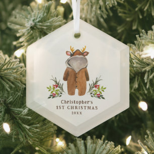 Reindeer Outfit Baby's 1st Christmas Ornament