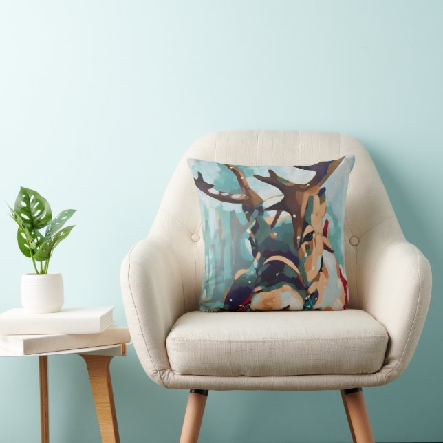 Reindeer Painting - Holiday Decor and Gifts Cushion (Chair)