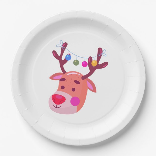 Reindeer Paper Plate (Front)