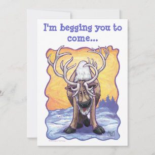 Reindeer Party Centre Invitation