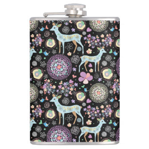 Reindeer Paterna Christmas Hip Flask