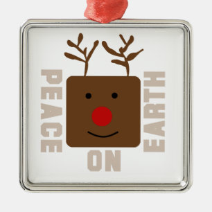 Reindeer Peace on Earth Ornament
