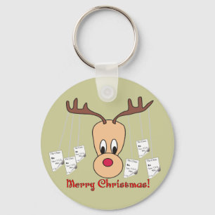 Reindeer Pharmacy Merry Christmas Key Ring