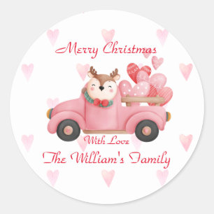 Reindeer printed cute Classic Round Sticker