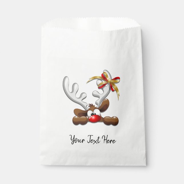 Reindeer Puzzled Funny Christmas Character Favour Bags (Front)