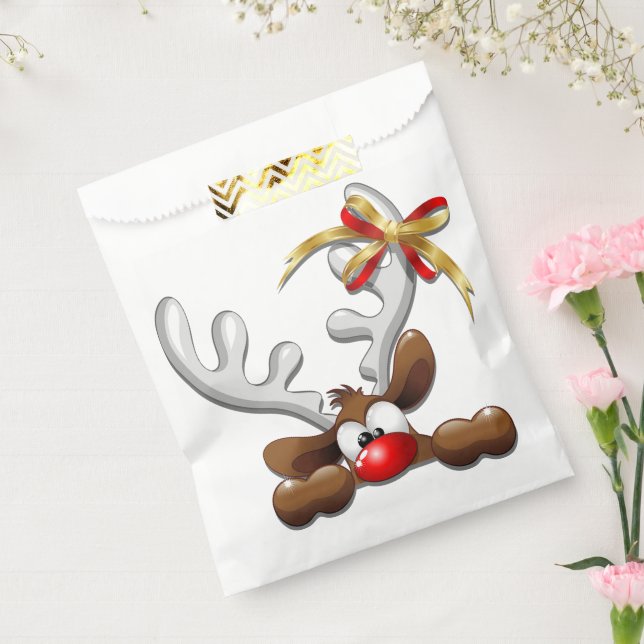Reindeer Puzzled Funny Christmas Character Favour Bags (Sealed)