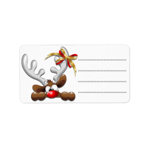 Reindeer Puzzled Funny Christmas Character Label