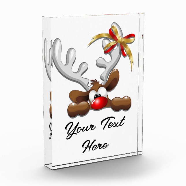 Reindeer Puzzled Funny Christmas Character Photo Block (Left)
