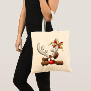 Reindeer Puzzled Funny Christmas Character Tote Bag