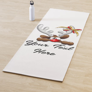 Reindeer Puzzled Funny Christmas Character Yoga Mat