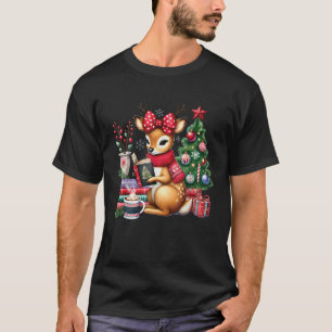 Reindeer Reading Book Lovers Christmas Bookworm Li T-Shirt
