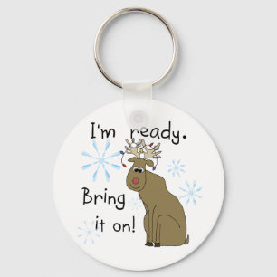 Reindeer Ready for Christmas Tshirts and Gifts Key Ring