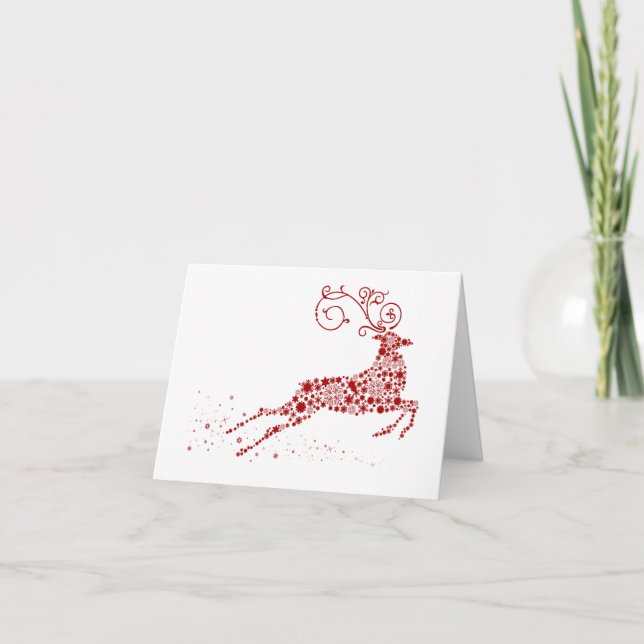 Reindeer Red-01 Holiday Card (Front)