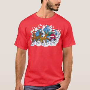 Reindeer Red Nose Sledge Snow Christmas Santa  T-Shirt