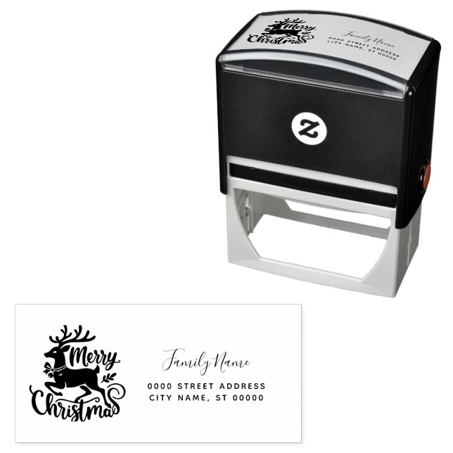 Reindeer Return Address Self-inking Stamp (In Situ)