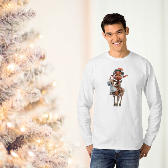 Reindeer Rider Christmas Elf Men's Tee (Creator Uploaded)