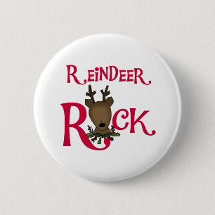 Reindeer Rock 6 Cm Round Badge