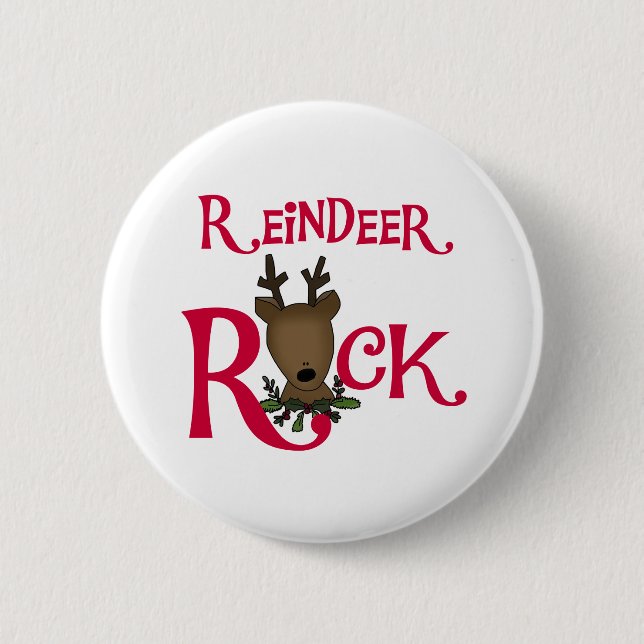 Reindeer Rock 6 Cm Round Badge (Front)