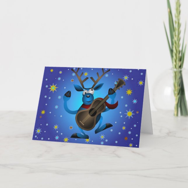 Reindeer Rock Greeting Card (Front)