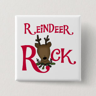 Reindeer Rock Tshirts and Gifts 15 Cm Square Badge