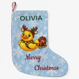 Reindeer Rubber Duck Christmas Gift Sleigh Small Christmas Stocking