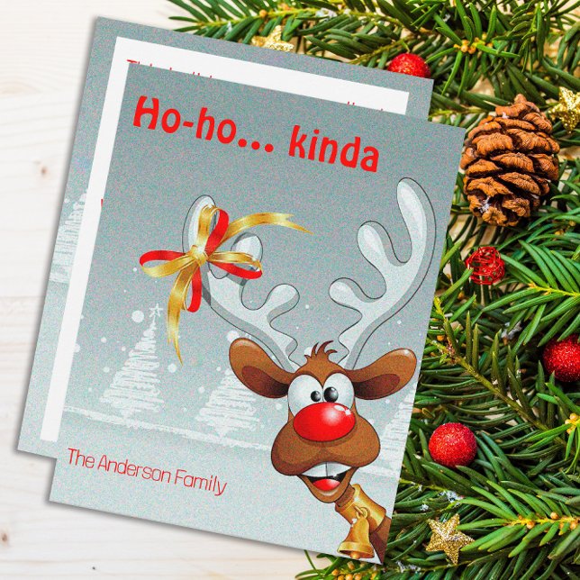Reindeer Rudolph christmas fun wishes Postcard (Creator Uploaded)