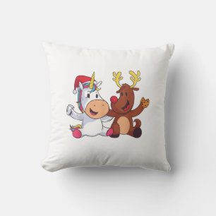 Reindeer Rudolph Christmas Ren Red Nosed Unicorn G Cushion